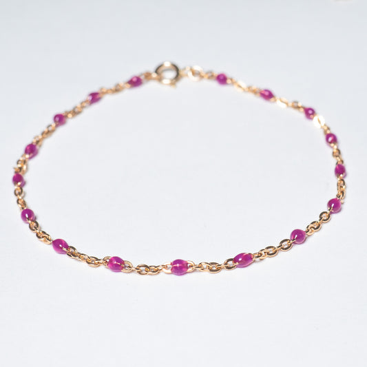 Dainty Enamel Bead Chain Bracelet