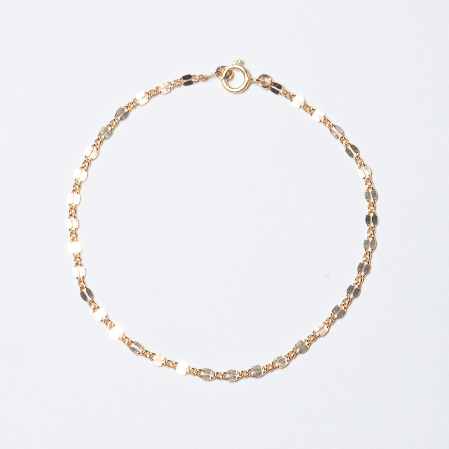 Dainty Gold Filled Dapped Chain Bracelet.