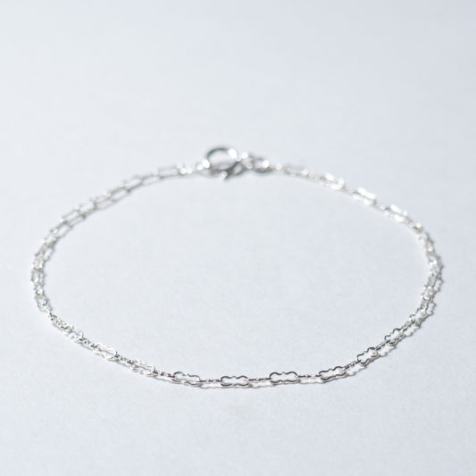 Silver Dainty Krinkle Chain Bracelet