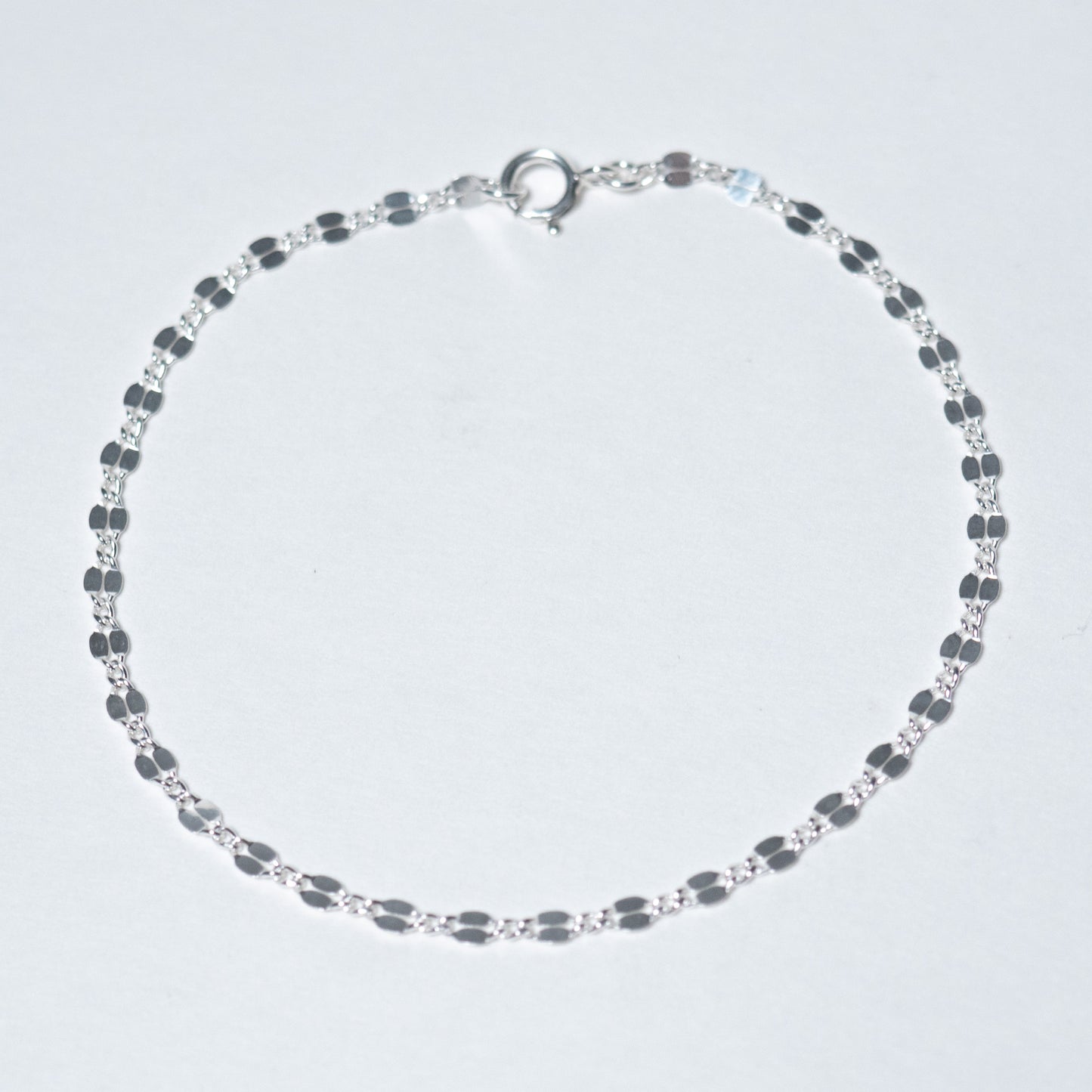 Dainty Silver Dapped Chain Bracelet.