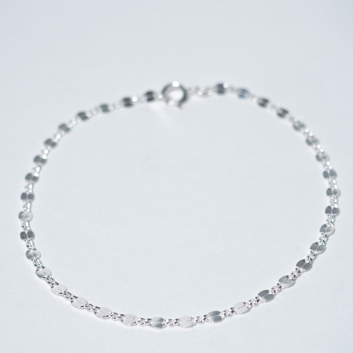Dainty Silver Dapped Chain Bracelet.