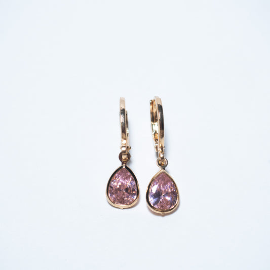 Rose Pink Teardrop Earring