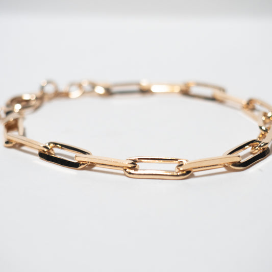 Wright Gold Paperclip Bracelet
