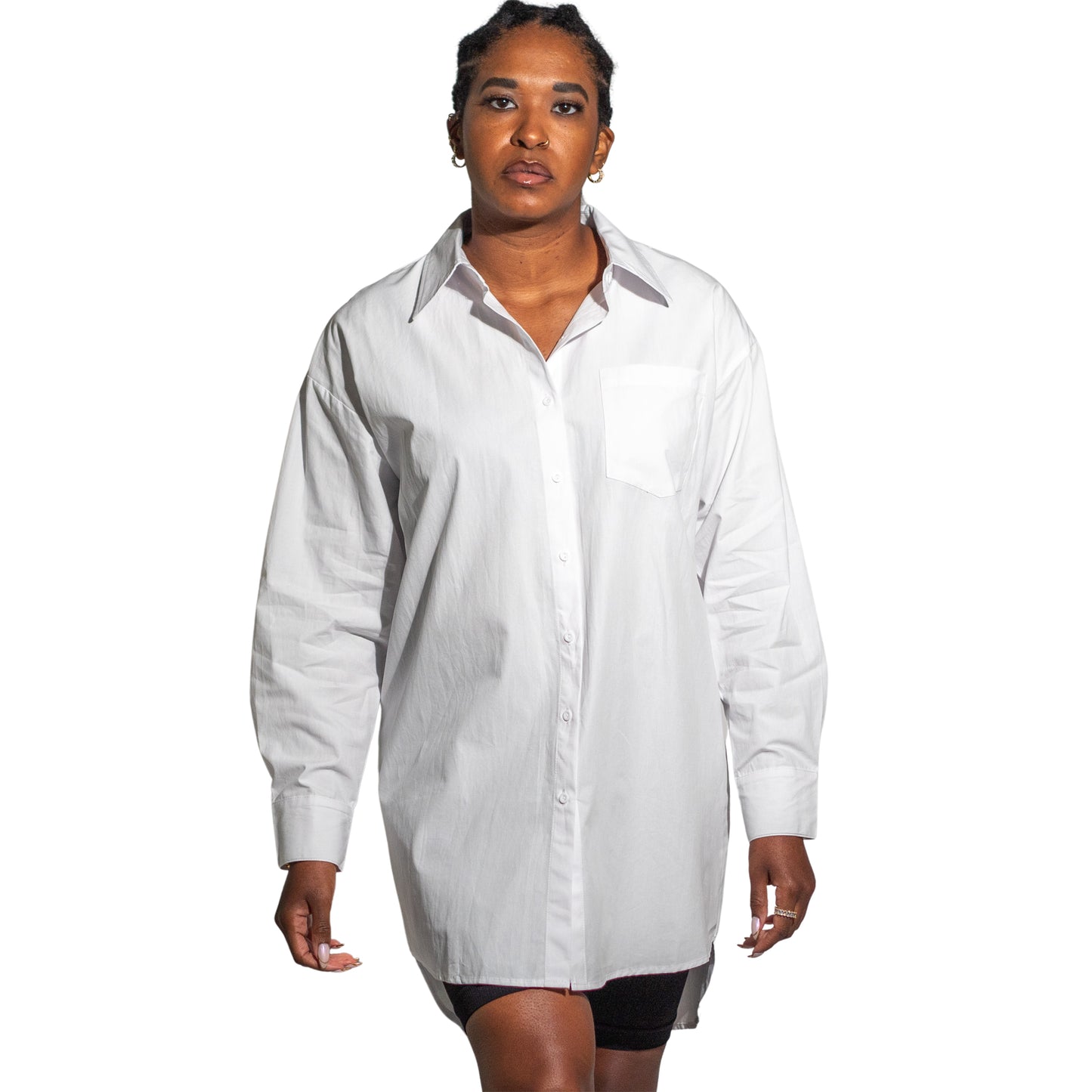 Santos Oversized Poplin Button Down Shirt