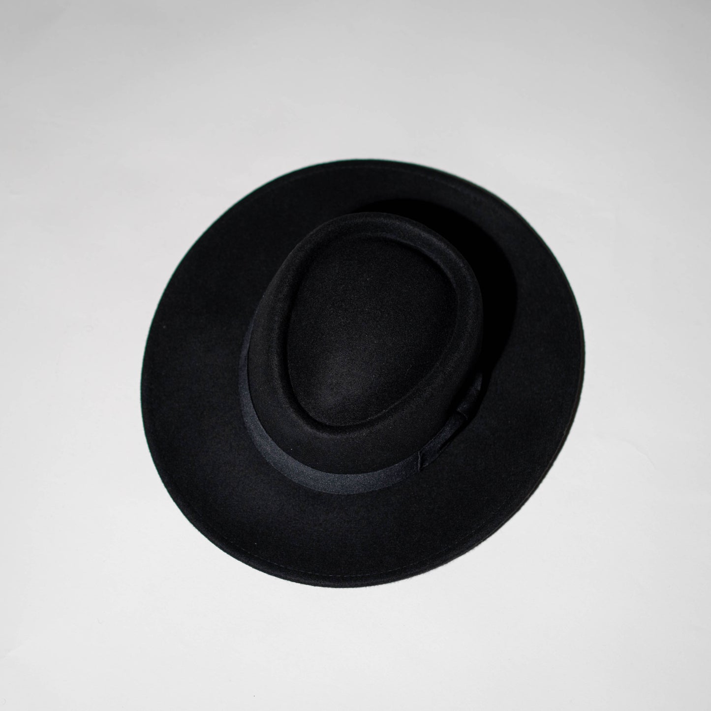 Black Wool Boater Hat