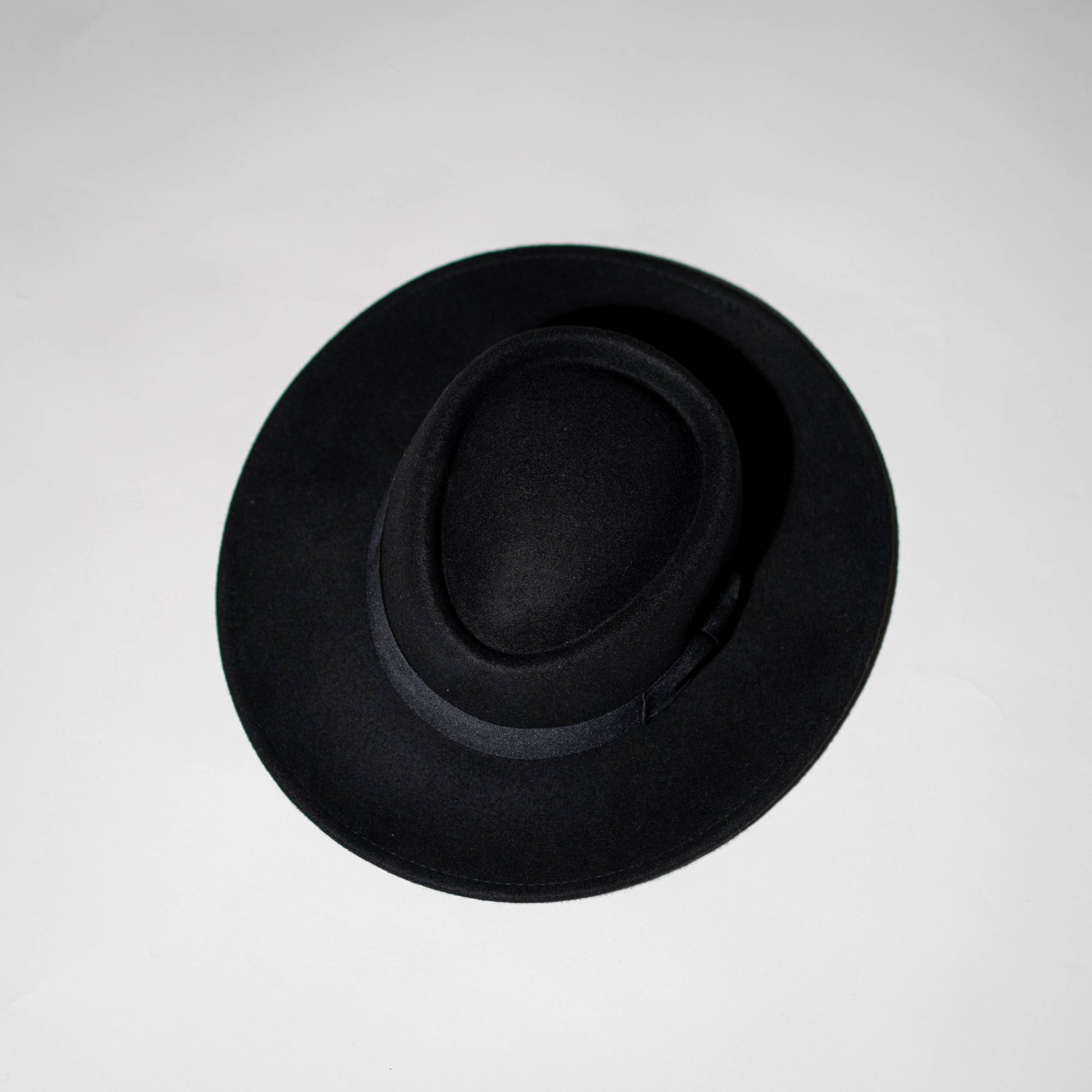 Black Wool Boater Hat