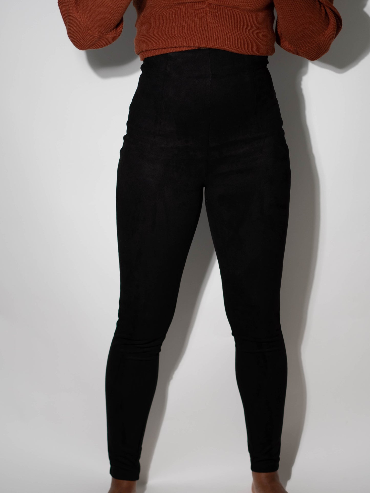 high waisr suede pant