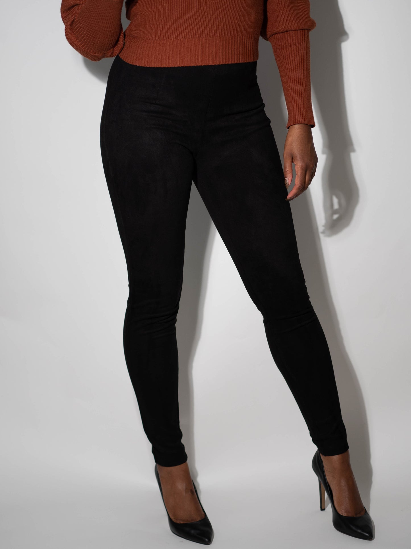 high waist suede pant