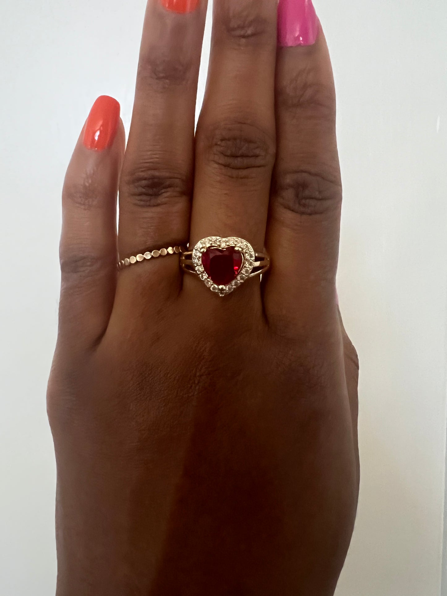 Ruby heart ring