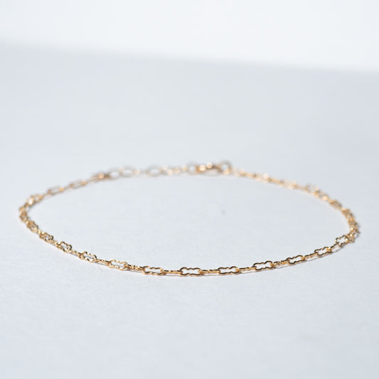 Gold Dainty Krinkle Chain Bracelet