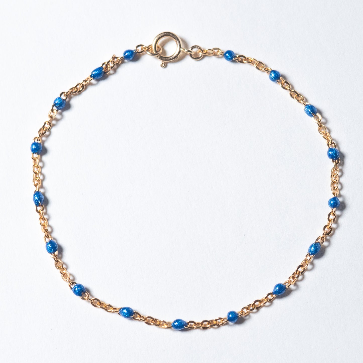 Dainty Enamel Bead Chain Bracelet