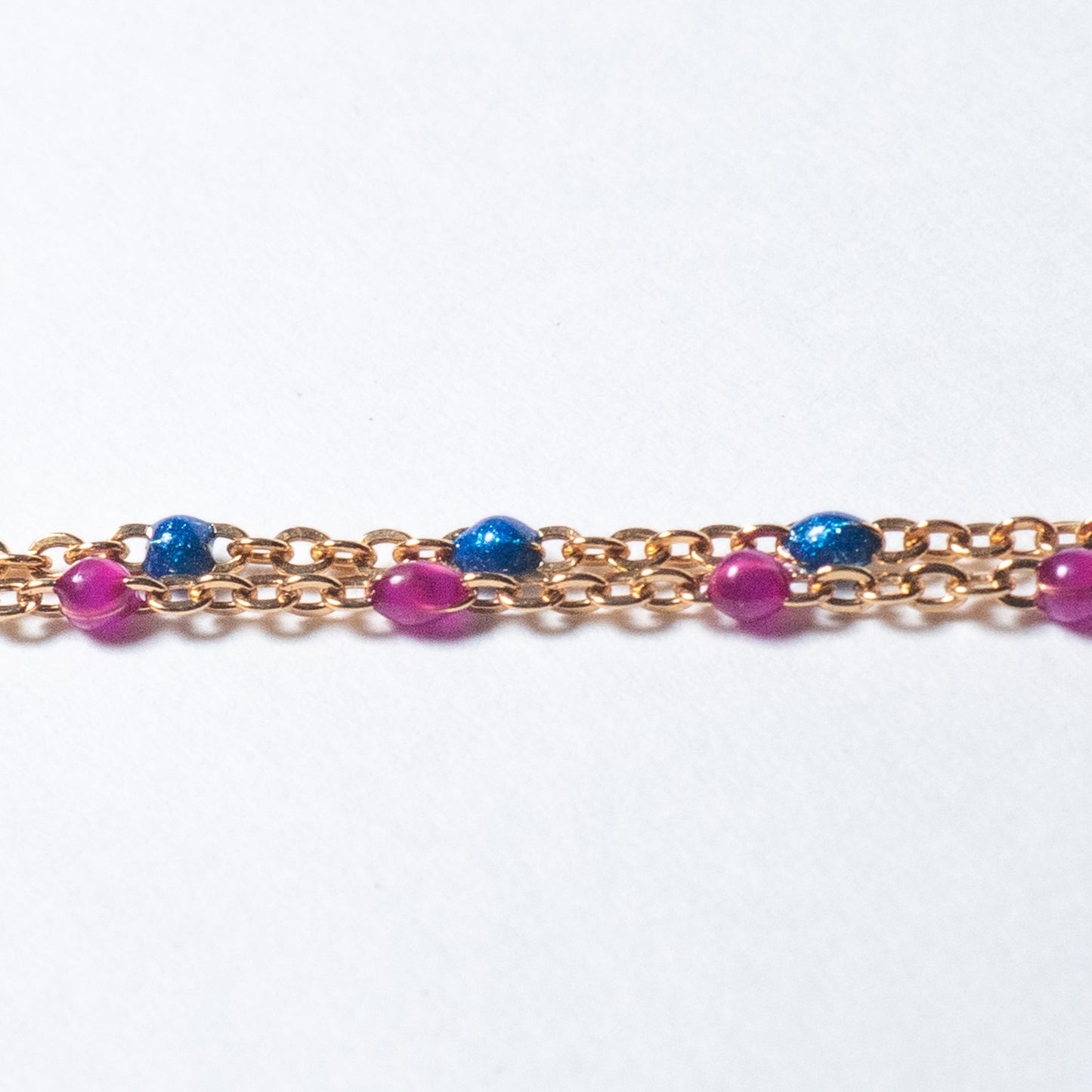 Dainty Enamel Bead Chain Bracelet