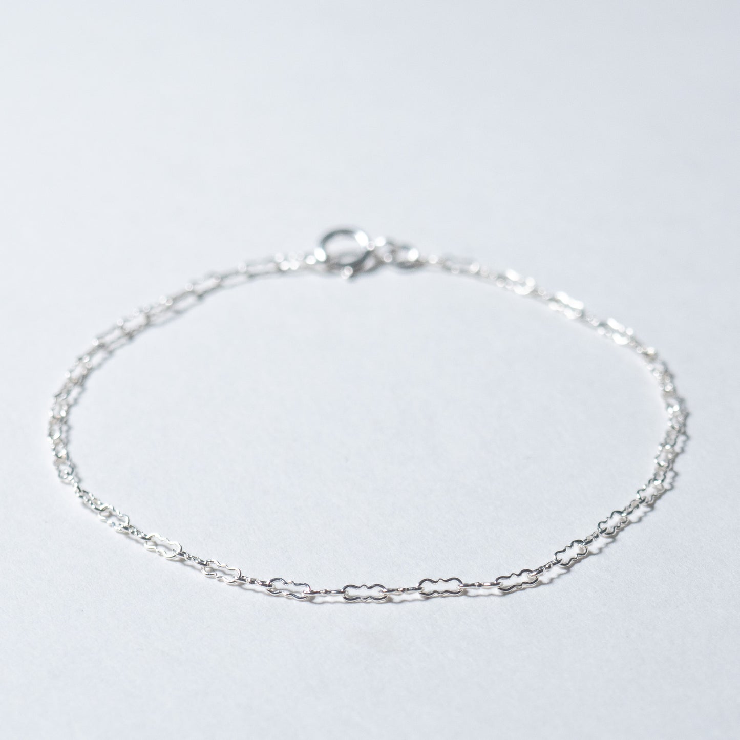 Silver Dainty Krinkle Chain Bracelet