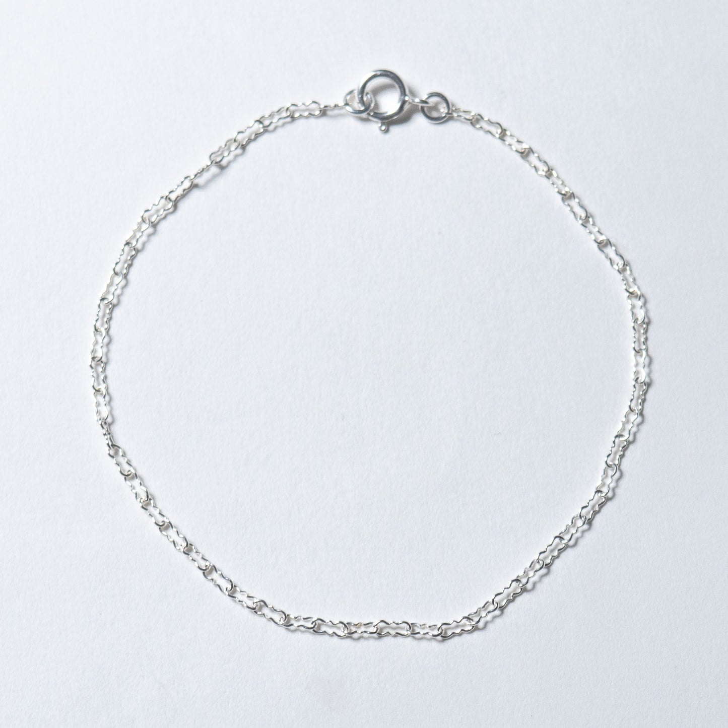 Silver Dainty Krinkle Chain Bracelet
