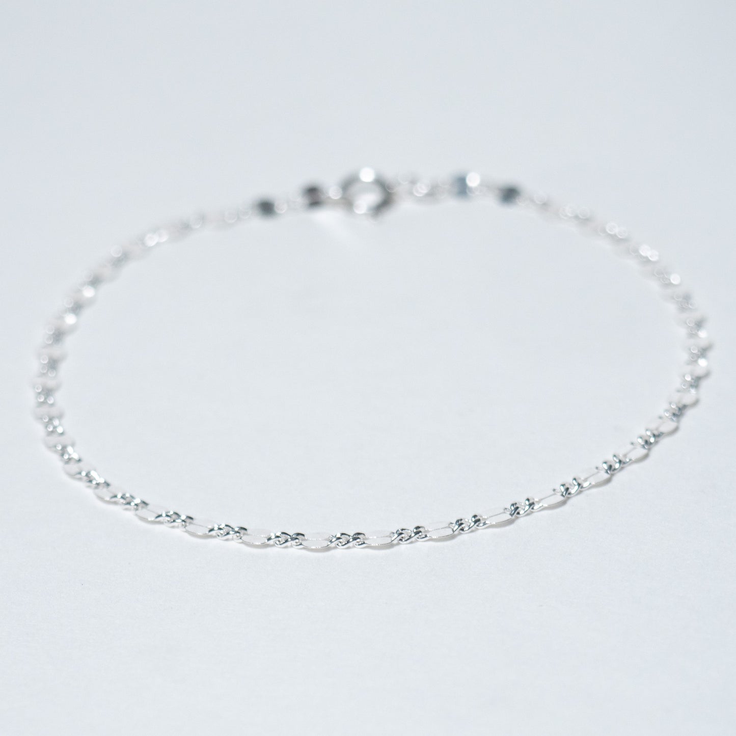 Dainty Silver Dapped Chain Bracelet.