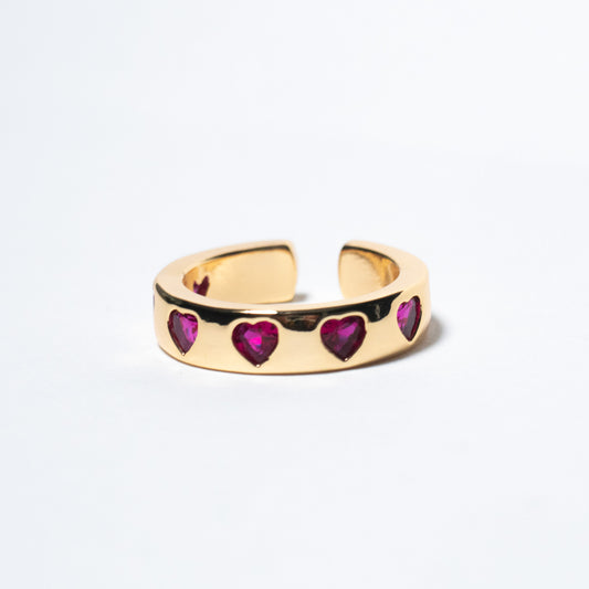 Mereaux Pink Heart Ring