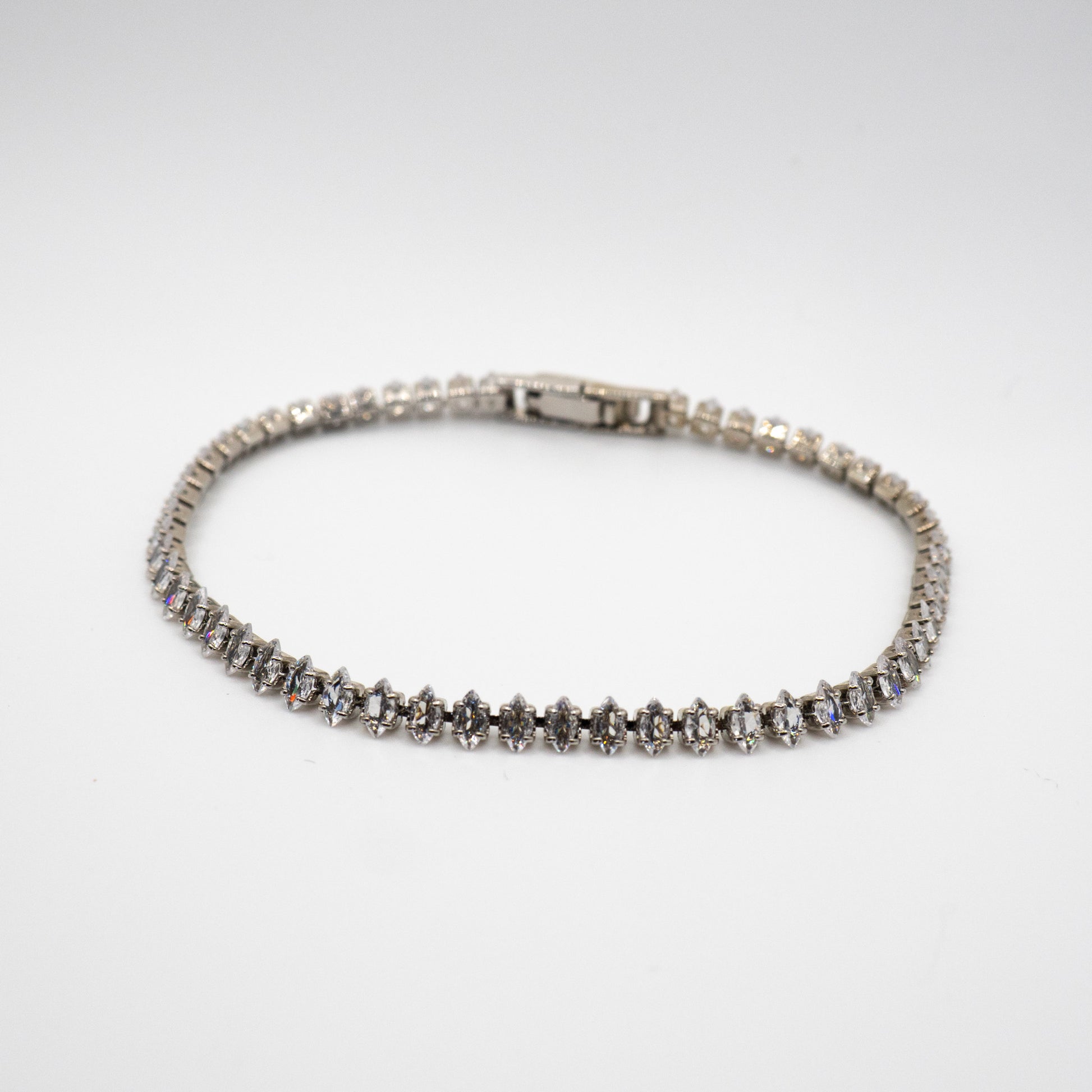 Silver Marquis cut tennis bracelet