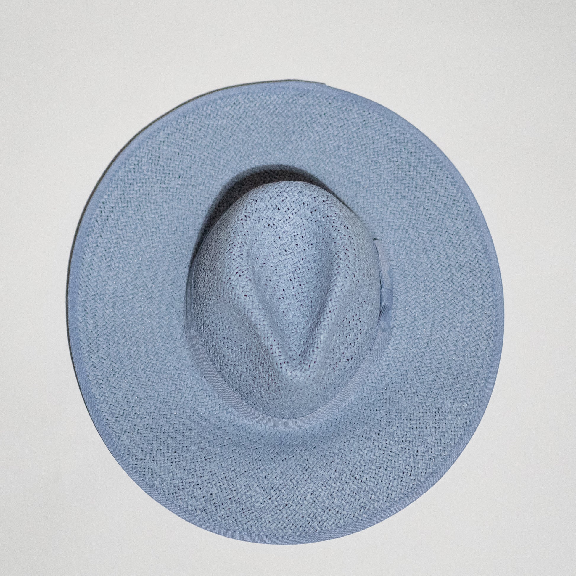 Wide Brim Straw Rancher Hats Powder Blue Circumference 16 inches Blaze and Sparkles